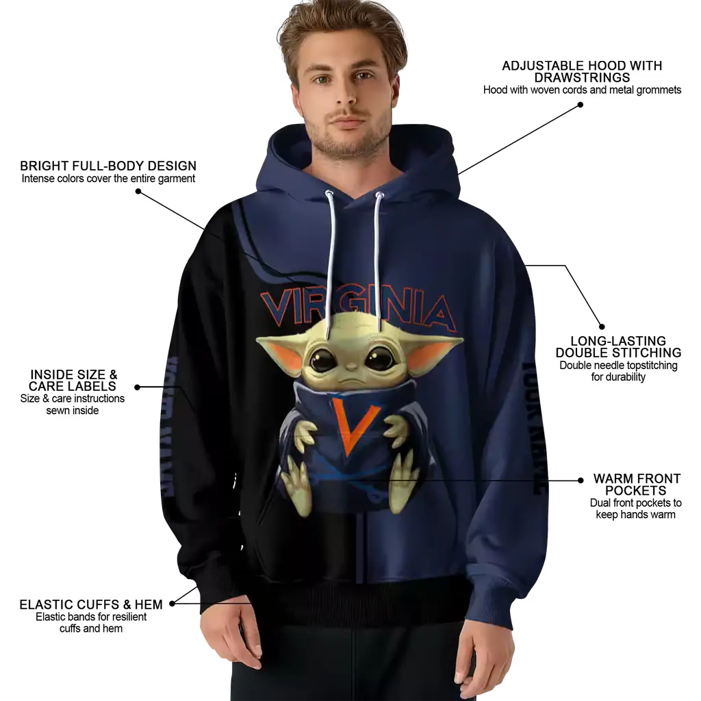 personalized virginia cavaliers baby yoda blue black hoodie latest model personalized virginia cavaliers baby yoda blue black hoodie latest model