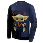 personalized virginia cavaliers baby yoda blue black hoodie best selling