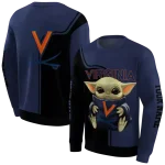 personalized virginia cavaliers baby yoda blue black hoodie best selling