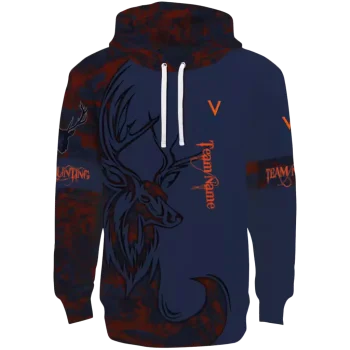 personalized virginia cavaliers deer silhouette blue hoodie best selling