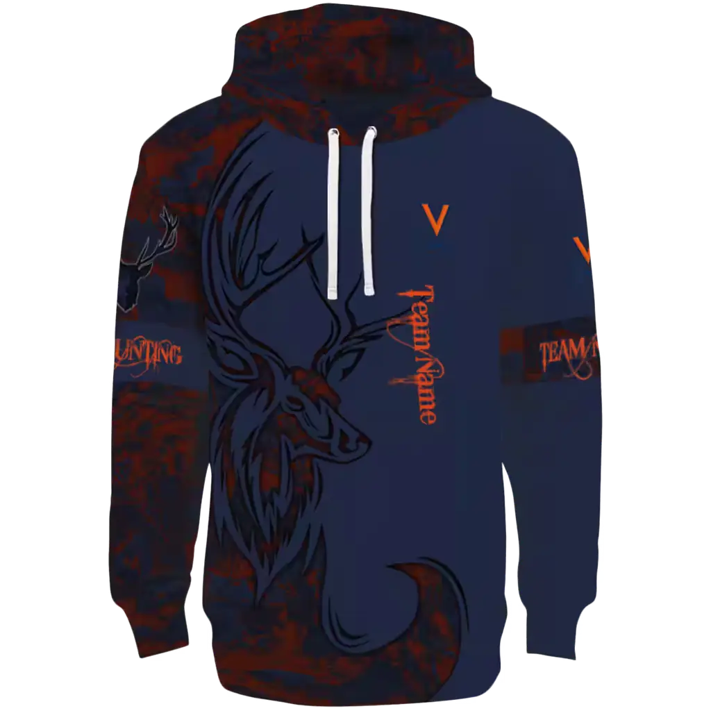 personalized virginia cavaliers deer silhouette blue hoodie best selling personalized virginia cavaliers deer silhouette blue hoodie best selling