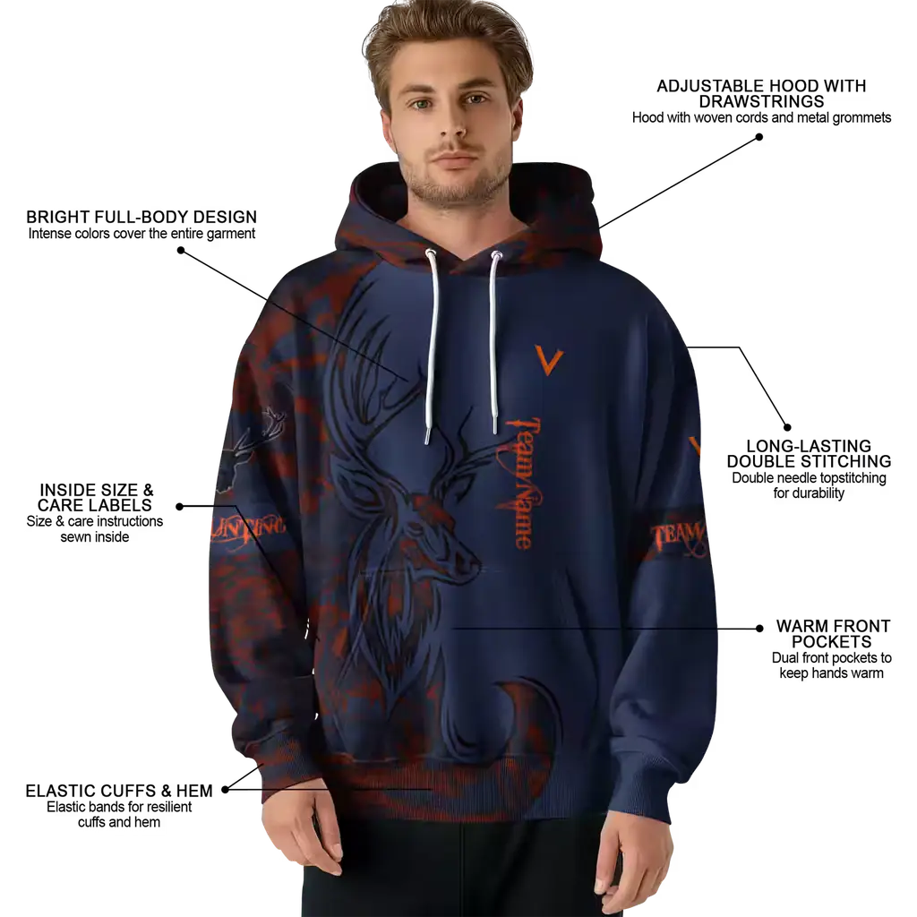 personalized virginia cavaliers deer silhouette blue hoodie latest model personalized virginia cavaliers deer silhouette blue hoodie latest model