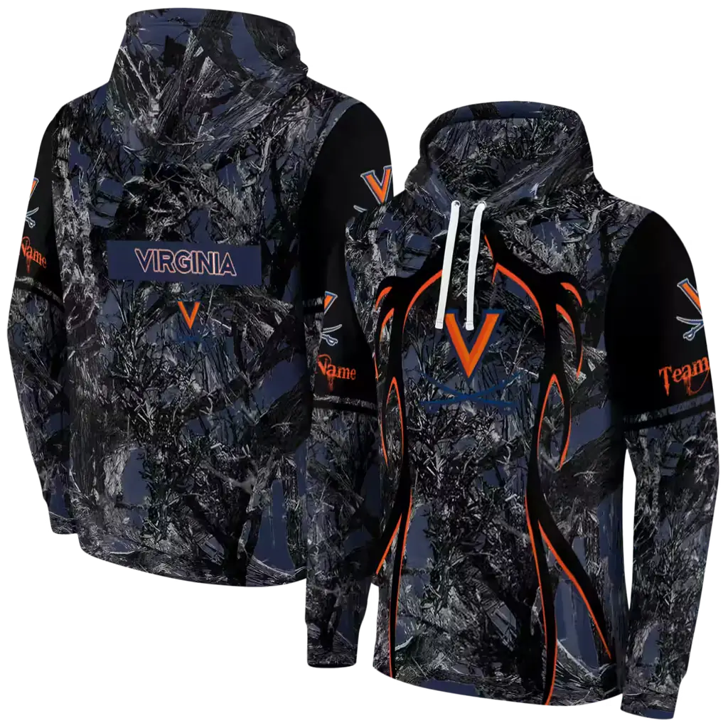 personalized virginia cavaliers hunting theme blue black hoodie fashion forward personalized virginia cavaliers hunting theme blue black hoodie fashion forward