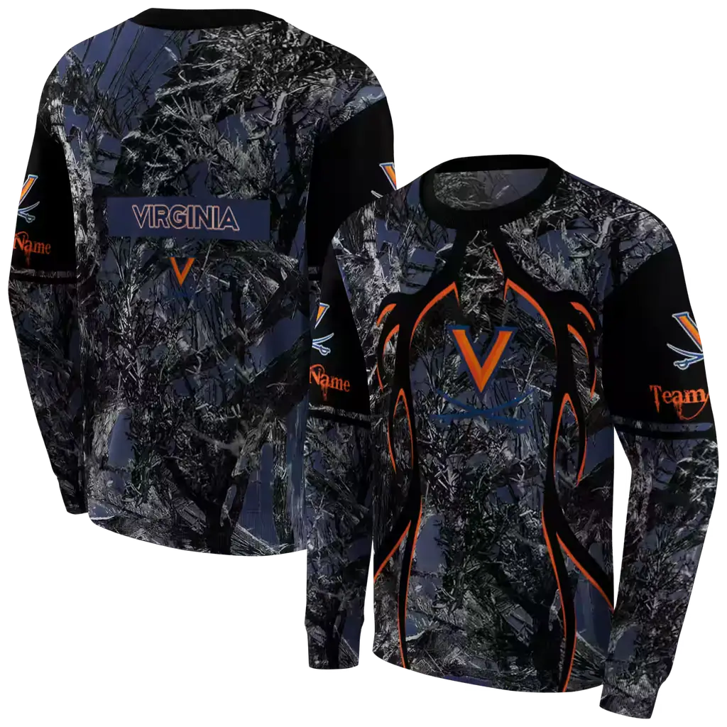 personalized virginia cavaliers hunting theme blue black hoodie premium grade personalized virginia cavaliers hunting theme blue black hoodie premium grade