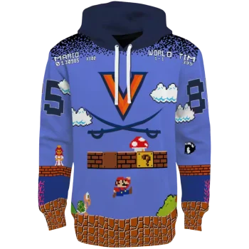 personalized virginia cavaliers mario blue black hoodie best selling
