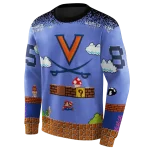 personalized virginia cavaliers mario blue black hoodie best selling