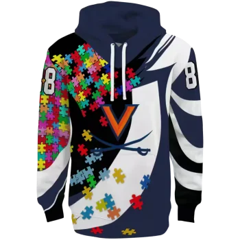 personalized virginia cavaliers puzzle pieces blue hoodie best selling