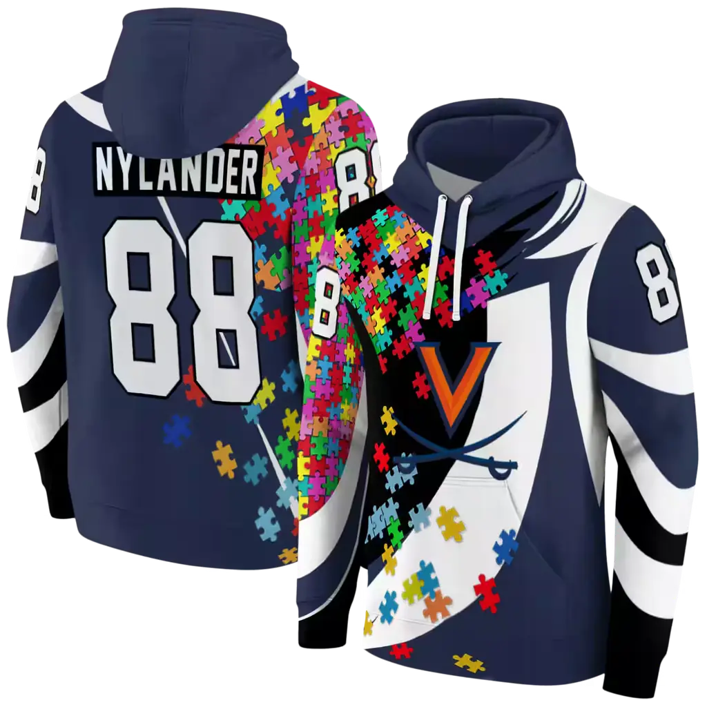 personalized virginia cavaliers puzzle pieces blue hoodie fashion forward personalized virginia cavaliers puzzle pieces blue hoodie fashion forward