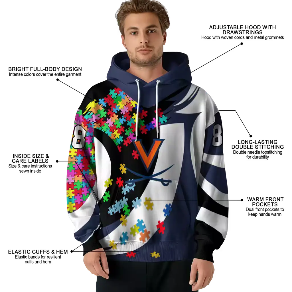 personalized virginia cavaliers puzzle pieces blue hoodie latest model personalized virginia cavaliers puzzle pieces blue hoodie latest model