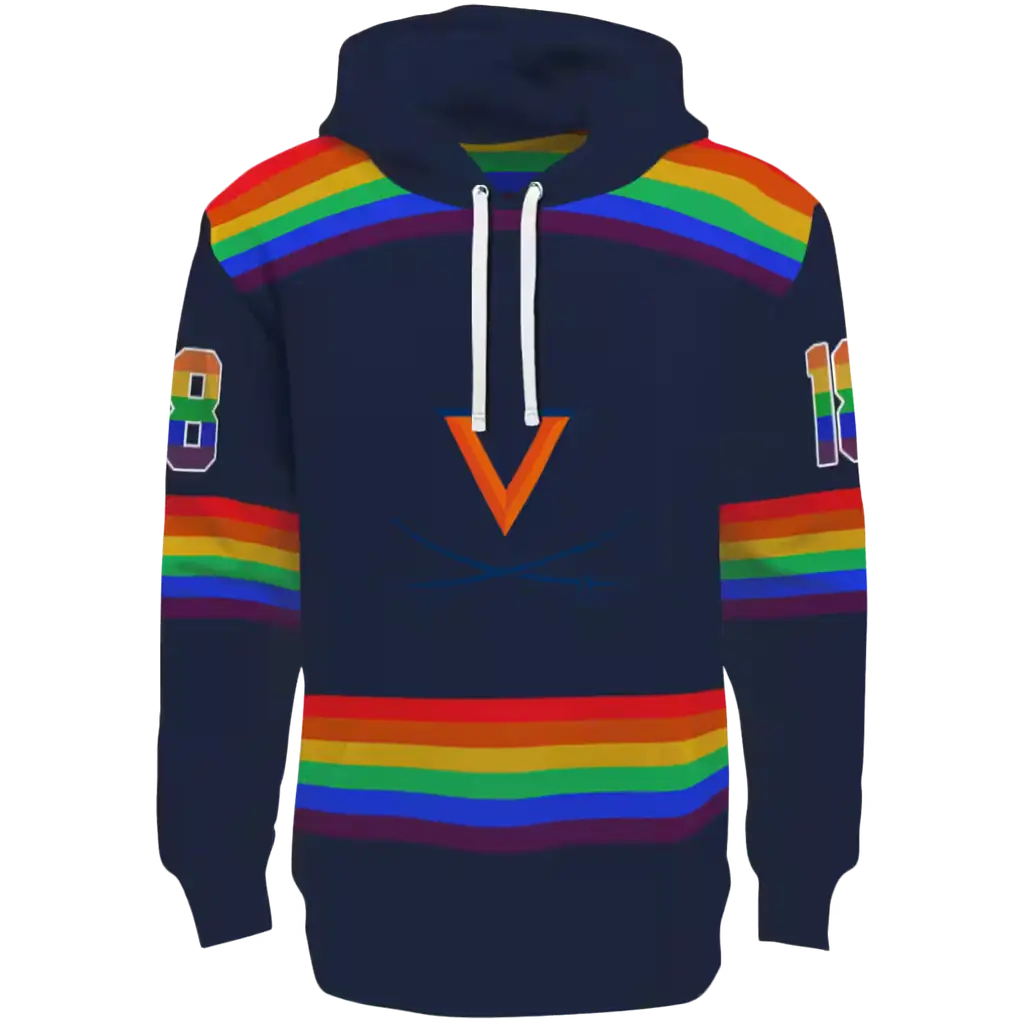 personalized virginia cavaliers rainbow stripes blue hoodie best selling personalized virginia cavaliers rainbow stripes blue hoodie best selling