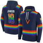 personalized virginia cavaliers rainbow stripes blue hoodie best selling