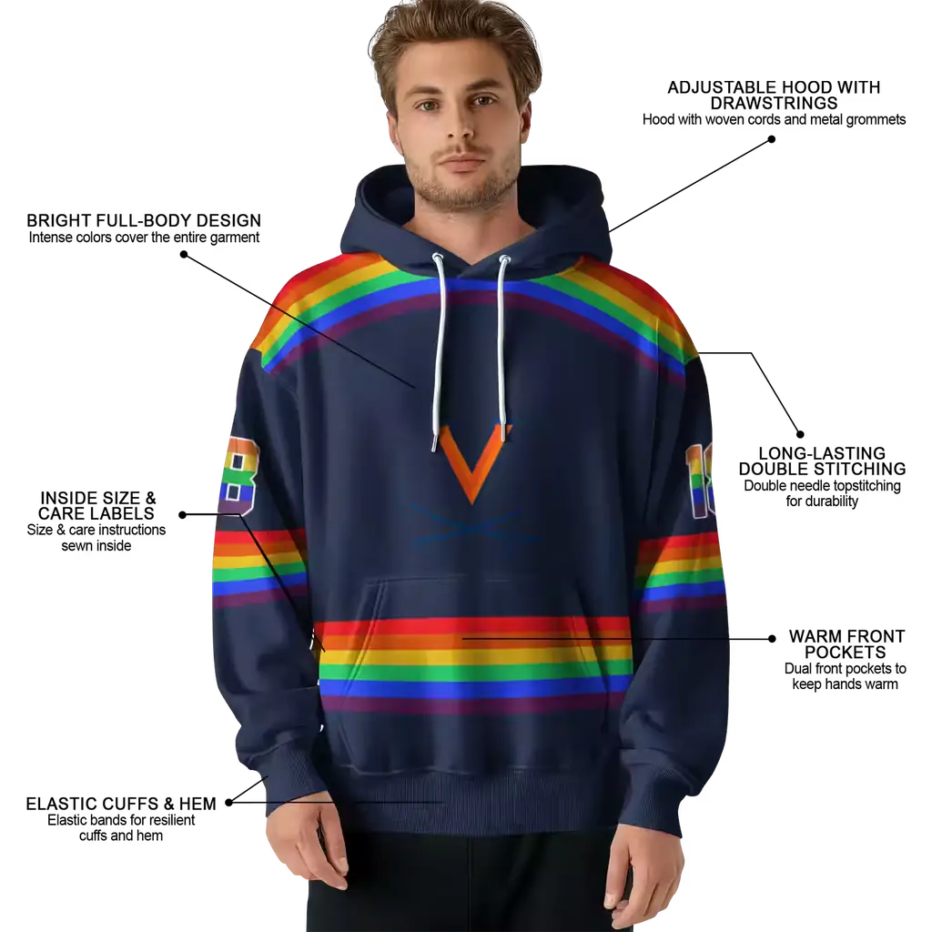 personalized virginia cavaliers rainbow stripes blue hoodie latest model personalized virginia cavaliers rainbow stripes blue hoodie latest model