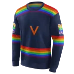 personalized virginia cavaliers rainbow stripes blue hoodie best selling