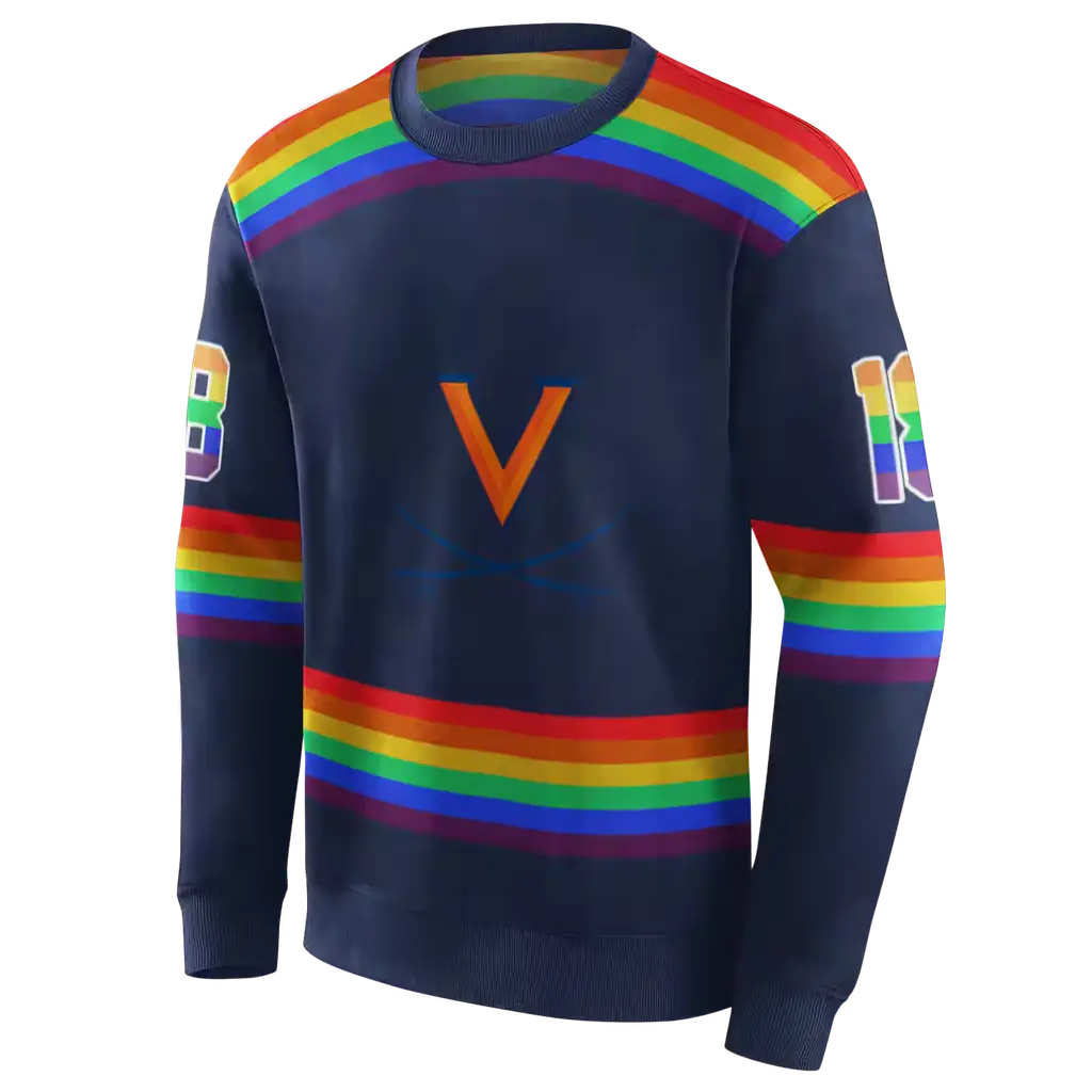 personalized virginia cavaliers rainbow stripes blue hoodie new arrival personalized virginia cavaliers rainbow stripes blue hoodie new arrival
