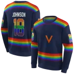 personalized virginia cavaliers rainbow stripes blue hoodie best selling