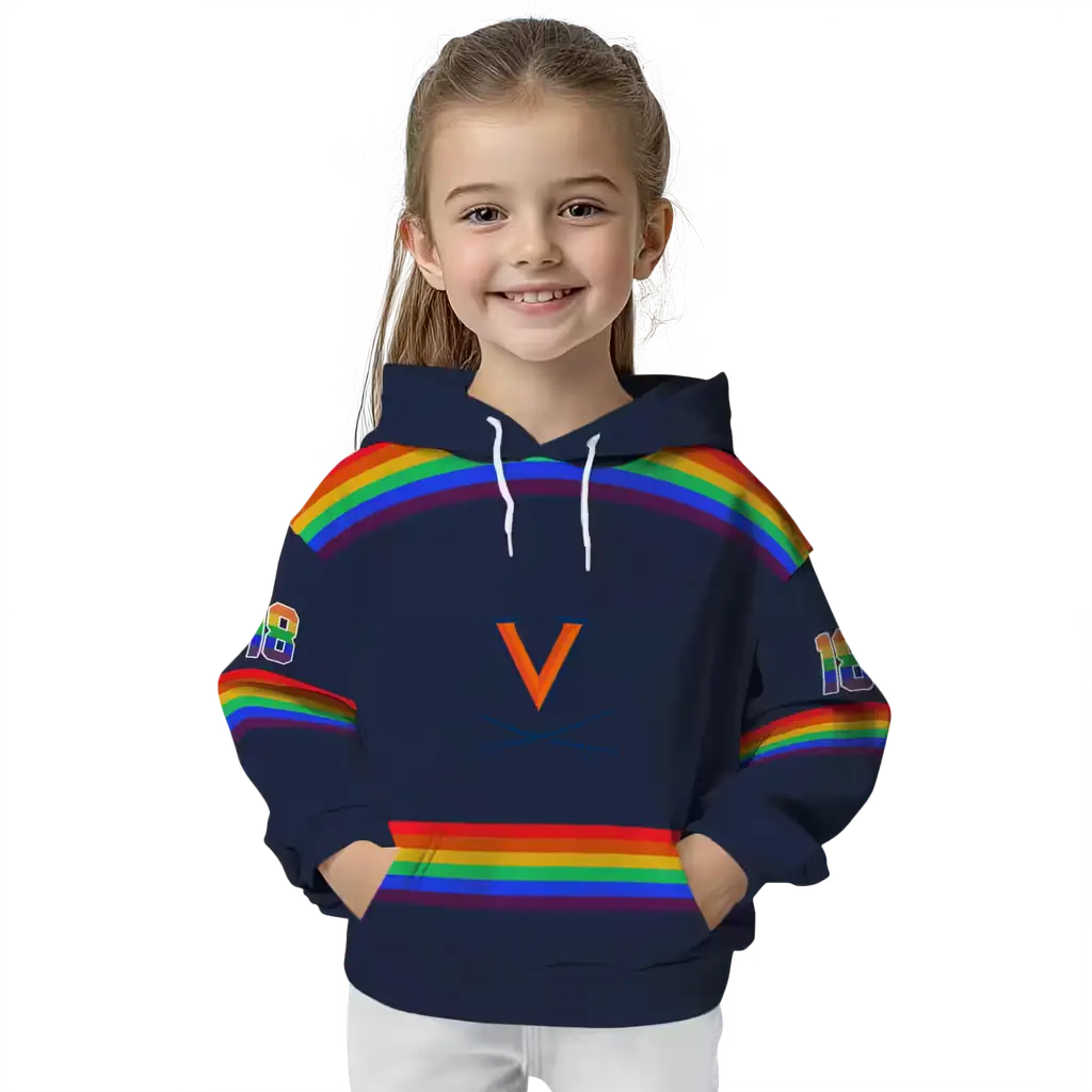 personalized virginia cavaliers rainbow stripes blue hoodie top rated personalized virginia cavaliers rainbow stripes blue hoodie top rated