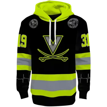 personalized virginia cavaliers safety motif black neon green hoodie best selling