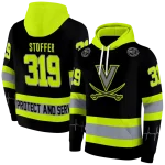 personalized virginia cavaliers safety motif black neon green hoodie best selling