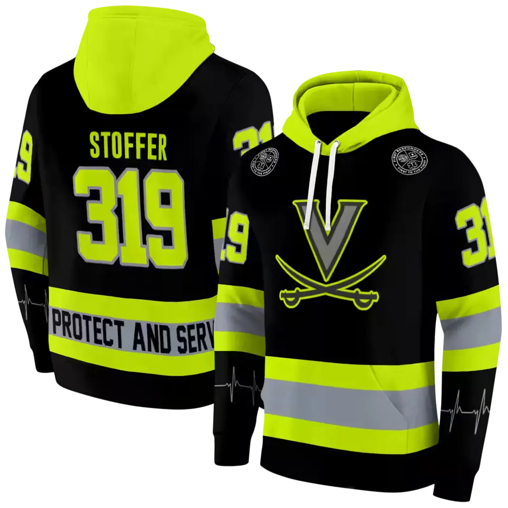 personalized virginia cavaliers safety motif black neon green hoodie fashion forward personalized virginia cavaliers safety motif black neon green hoodie fashion forward