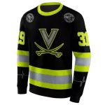 personalized virginia cavaliers safety motif black neon green hoodie best selling