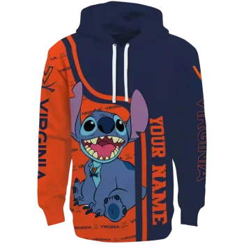personalized virginia cavaliers stitch blue hoodie best selling