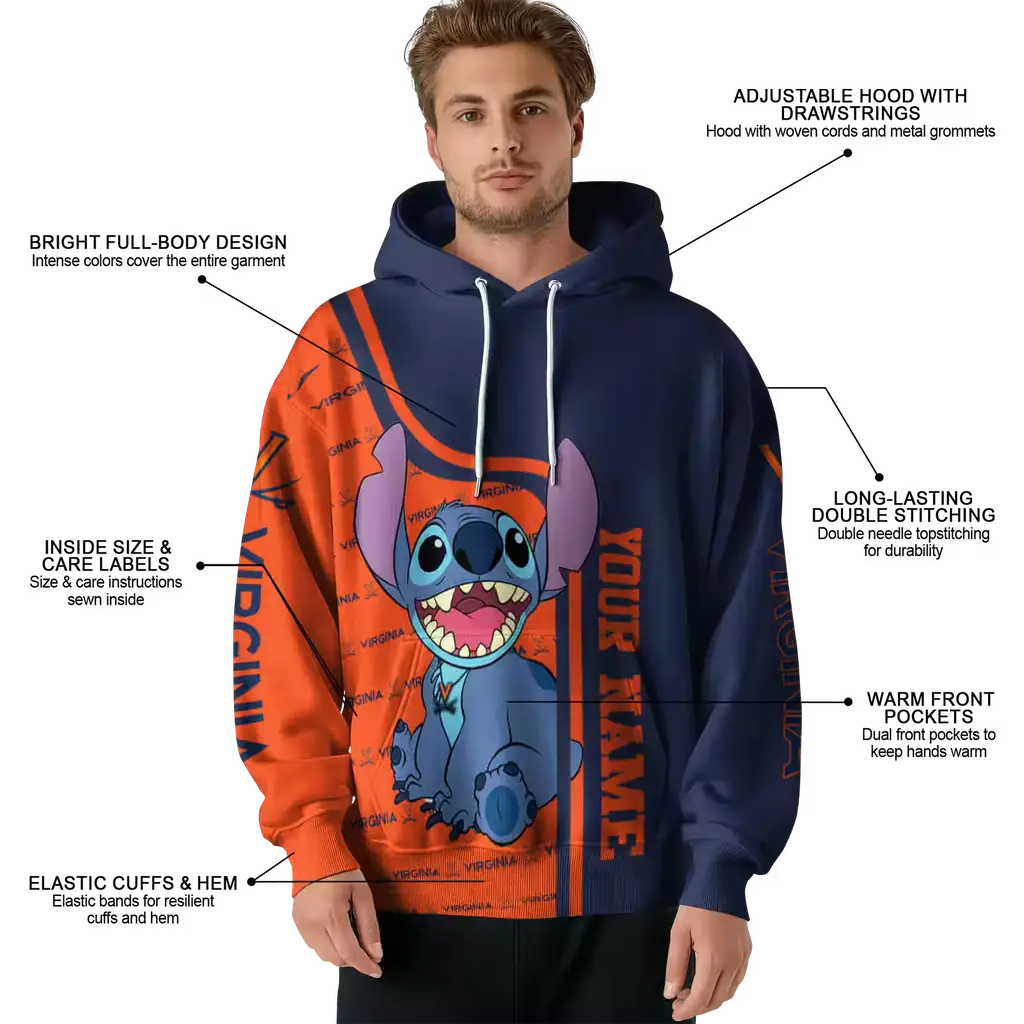 personalized virginia cavaliers stitch blue hoodie latest model personalized virginia cavaliers stitch blue hoodie latest model