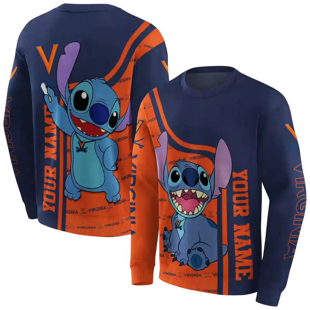 personalized virginia cavaliers stitch blue hoodie premium grade personalized virginia cavaliers stitch blue hoodie premium grade