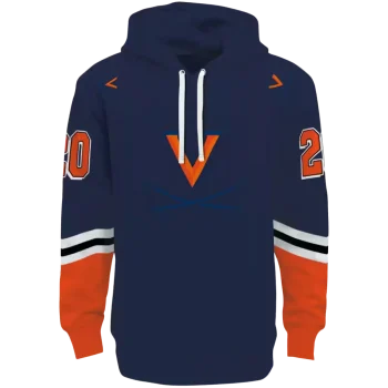 personalized virginia cavaliers striped sleeves blue hoodie best selling