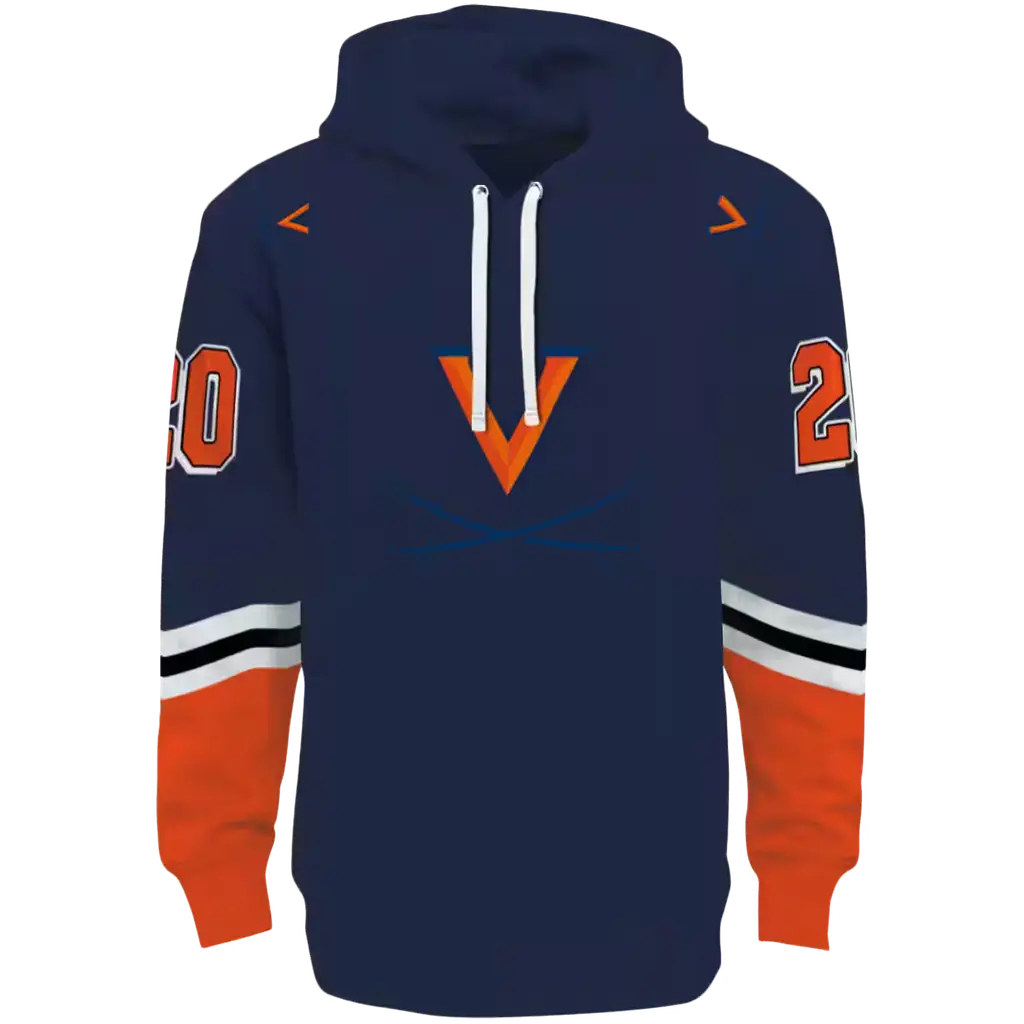 personalized virginia cavaliers striped sleeves blue hoodie best selling personalized virginia cavaliers striped sleeves blue hoodie best selling