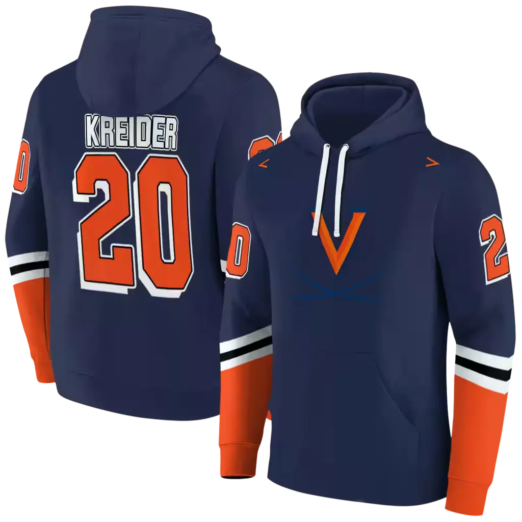 personalized virginia cavaliers striped sleeves blue hoodie fashion forward personalized virginia cavaliers striped sleeves blue hoodie fashion forward