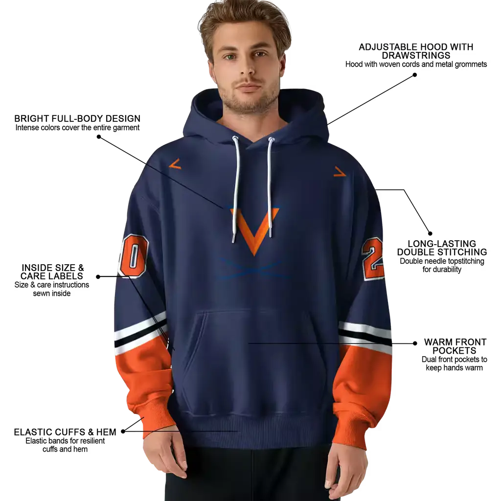 personalized virginia cavaliers striped sleeves blue hoodie latest model personalized virginia cavaliers striped sleeves blue hoodie latest model