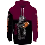 personalized virginia tech hokies baby groot maroon black hoodie best selling