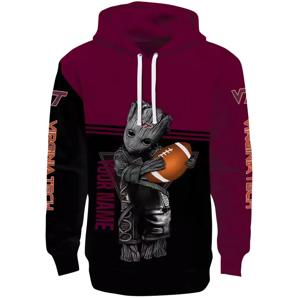 personalized virginia tech hokies baby groot maroon black hoodie best selling personalized virginia tech hokies baby groot maroon black hoodie best selling