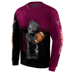 personalized virginia tech hokies baby groot maroon black hoodie best selling