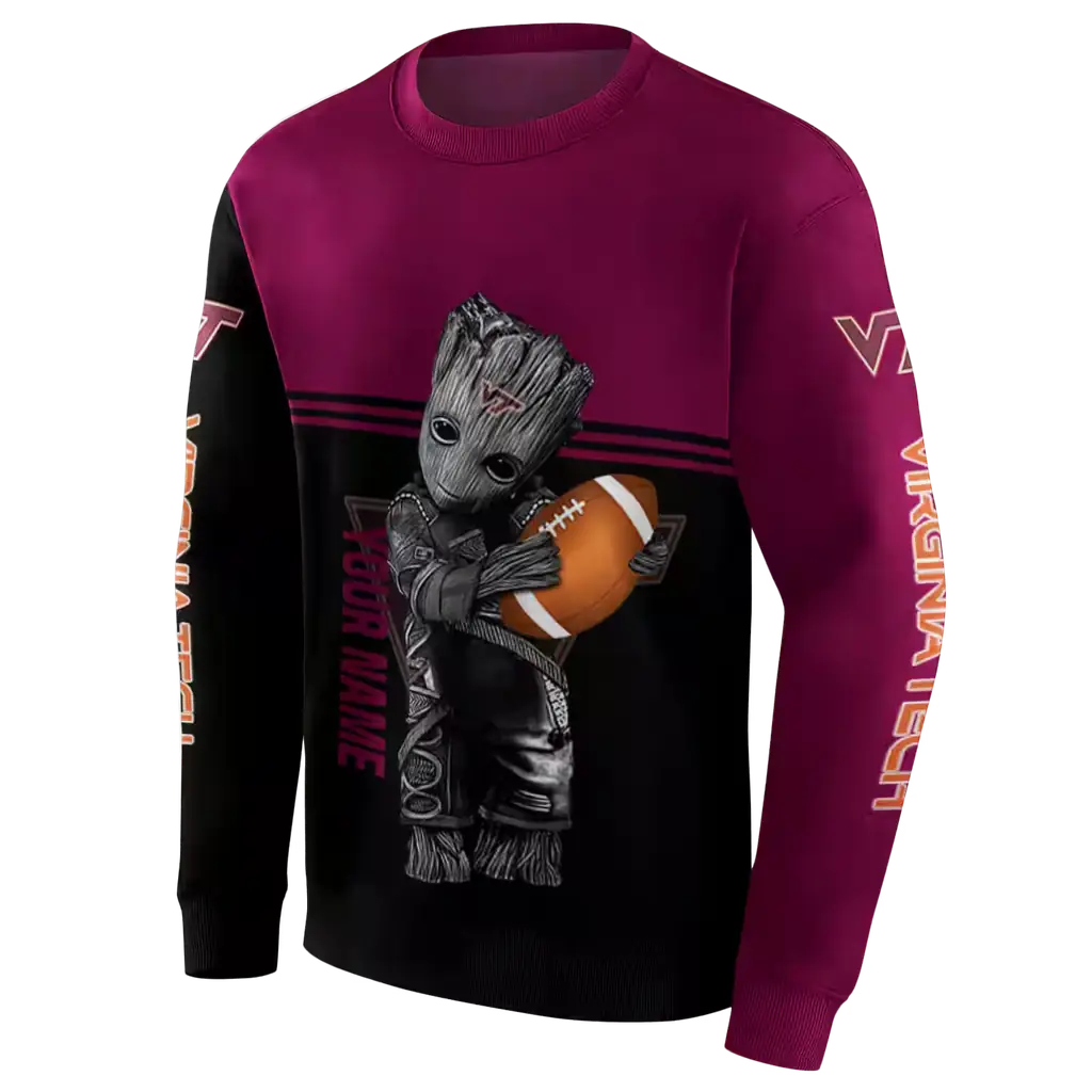 personalized virginia tech hokies baby groot maroon black hoodie new arrival personalized virginia tech hokies baby groot maroon black hoodie new arrival