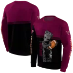 personalized virginia tech hokies baby groot maroon black hoodie best selling