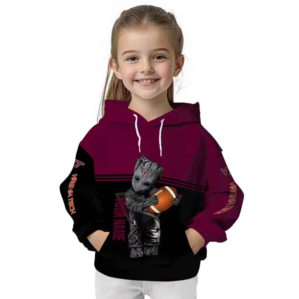 personalized virginia tech hokies baby groot maroon black hoodie top rated personalized virginia tech hokies baby groot maroon black hoodie top rated