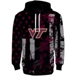 personalized virginia tech hokies distressed flag maroon black hoodie best selling