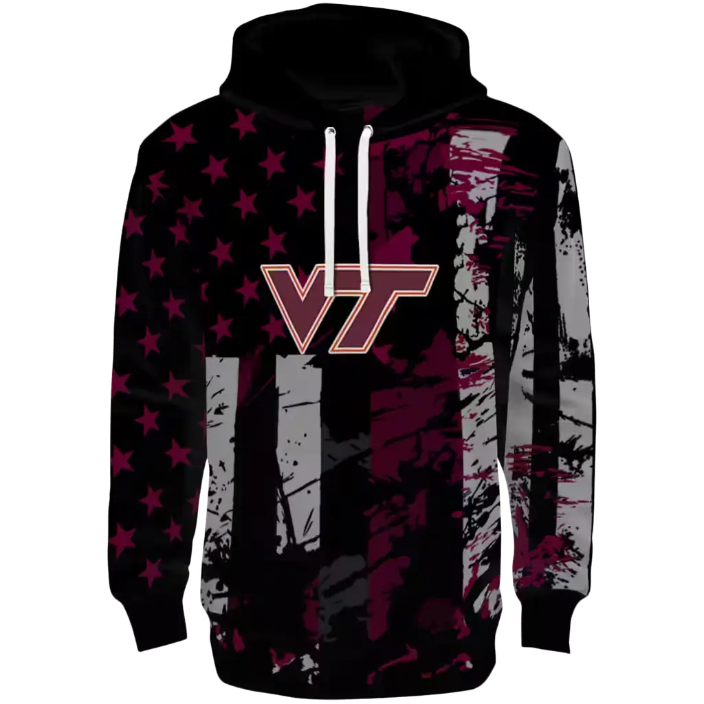 personalized virginia tech hokies distressed flag maroon black hoodie best selling personalized virginia tech hokies distressed flag maroon black hoodie best selling