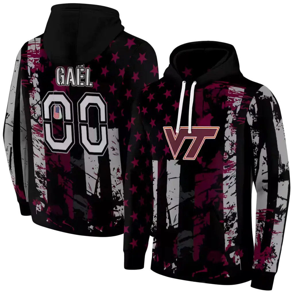 personalized virginia tech hokies distressed flag maroon black hoodie fashion forward personalized virginia tech hokies distressed flag maroon black hoodie fashion forward