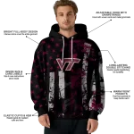 personalized virginia tech hokies distressed flag maroon black hoodie best selling