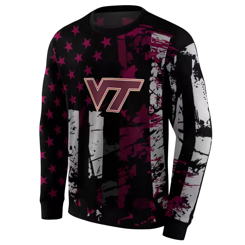 personalized virginia tech hokies distressed flag maroon black hoodie new arrival personalized virginia tech hokies distressed flag maroon black hoodie new arrival