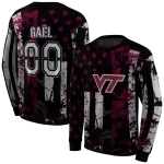 personalized virginia tech hokies distressed flag maroon black hoodie best selling