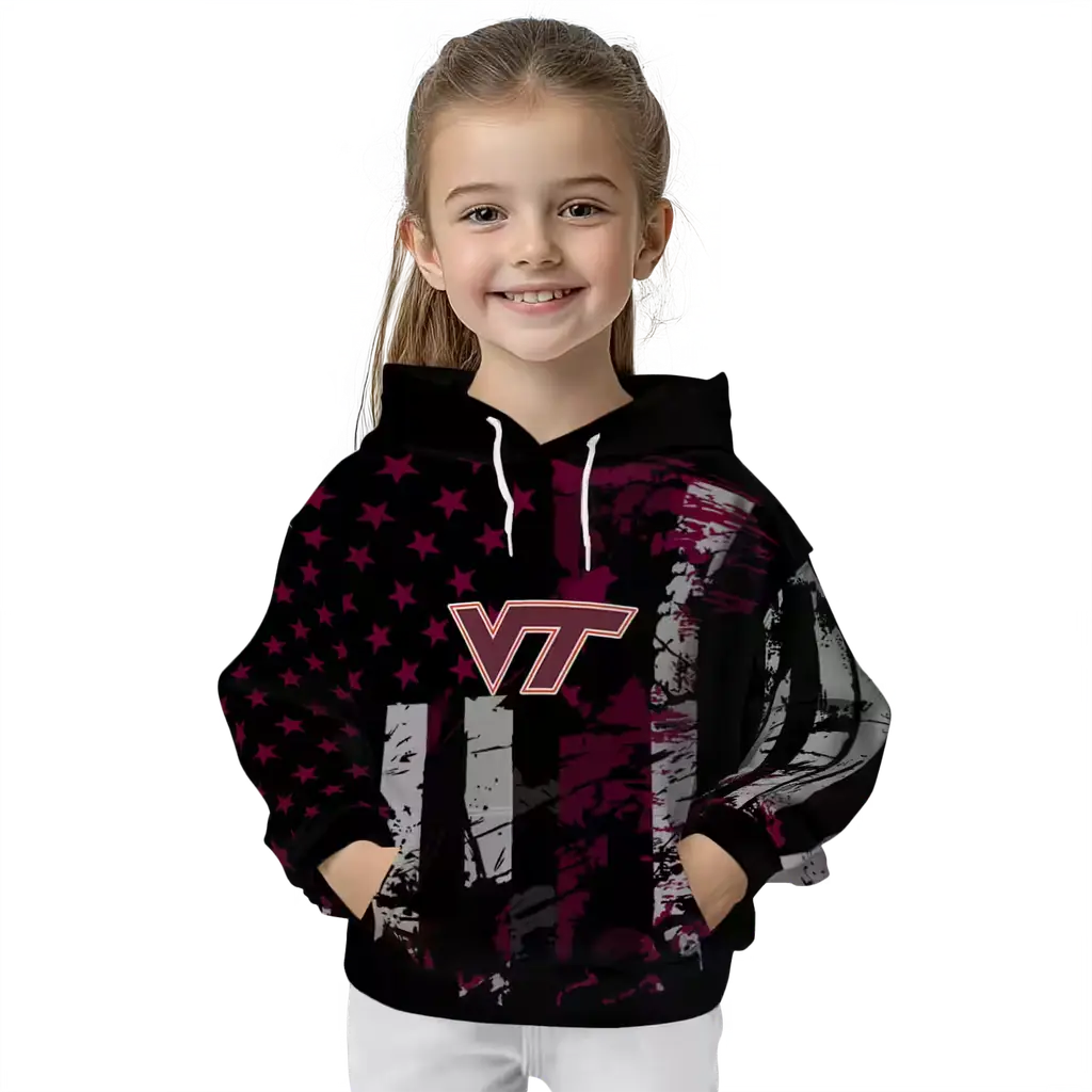 personalized virginia tech hokies distressed flag maroon black hoodie top rated personalized virginia tech hokies distressed flag maroon black hoodie top rated