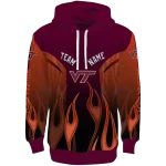 personalized virginia tech hokies flame design maroon hoodie best selling