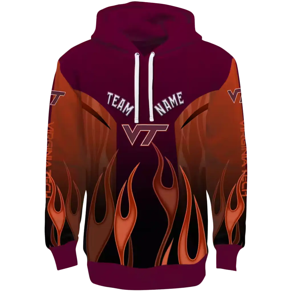 personalized virginia tech hokies flame design maroon hoodie best selling personalized virginia tech hokies flame design maroon hoodie best selling