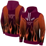 personalized virginia tech hokies flame design maroon hoodie best selling