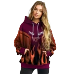 personalized virginia tech hokies flame design maroon hoodie best selling