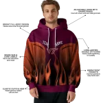 personalized virginia tech hokies flame design maroon hoodie best selling