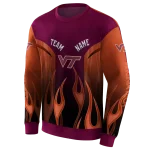 personalized virginia tech hokies flame design maroon hoodie best selling